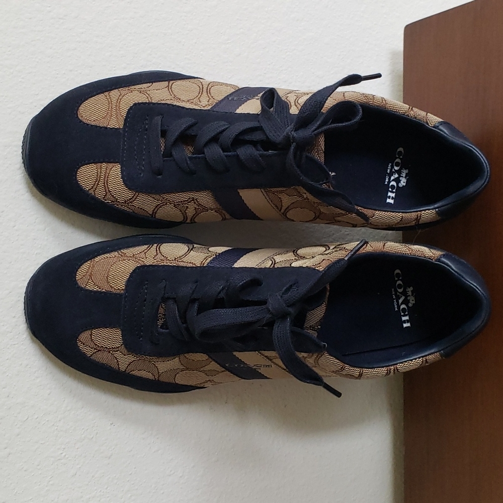 Coach Kelson Outline Sig/Suede Khaki/Chesnut/Navy Size 9M - Picture 3 of 16